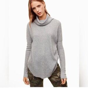 Aritzia Light Gray Cowl Neck Sweater